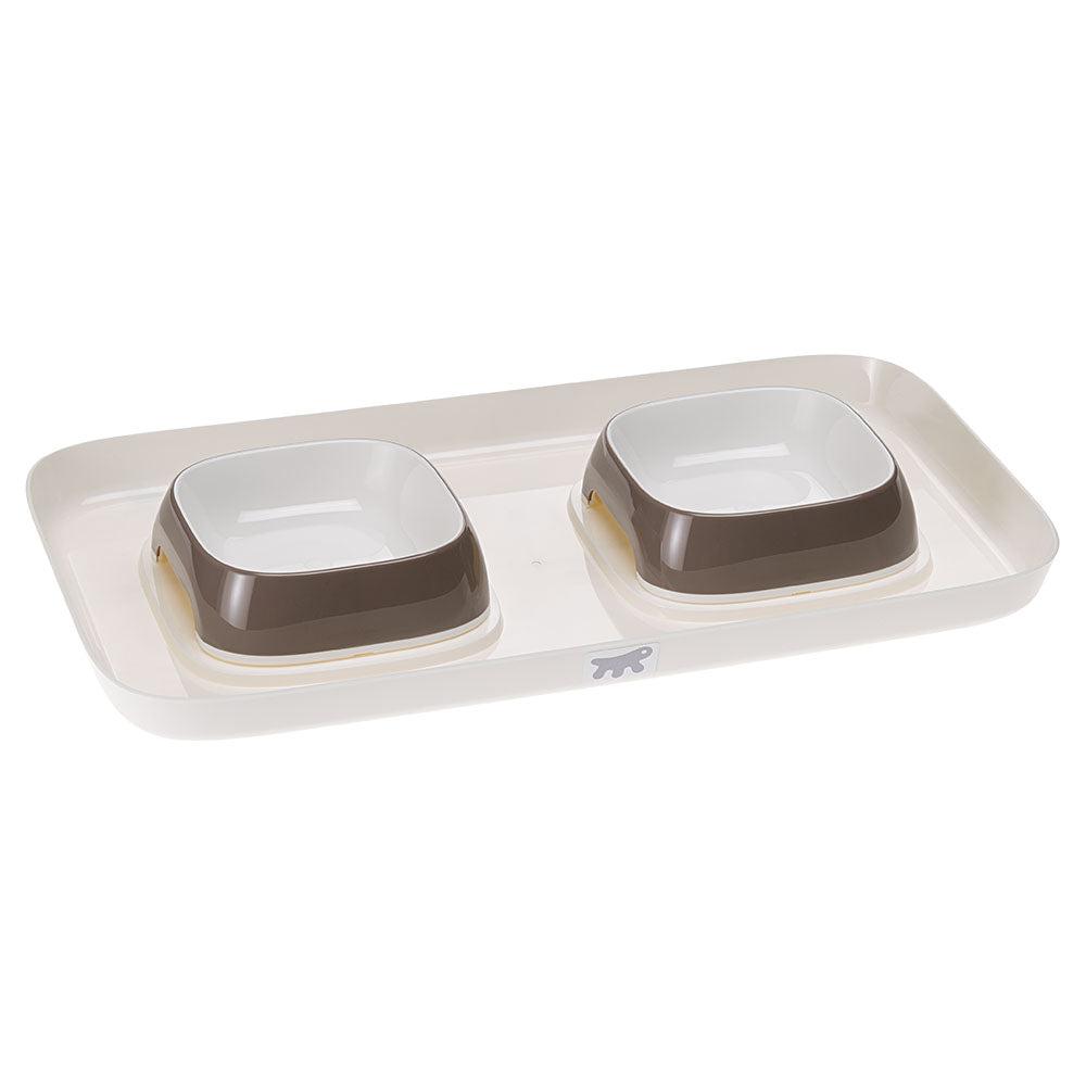 Cat Feeding Supplies |  Glam Tray Cat Feeding Supplies 0034_Dove grey